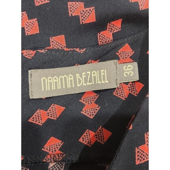Naama BEZALEL Israeli Designer Cap Sleeve Geometric Print Pleated Dress, 36/US 6 - Picture 11 of 11